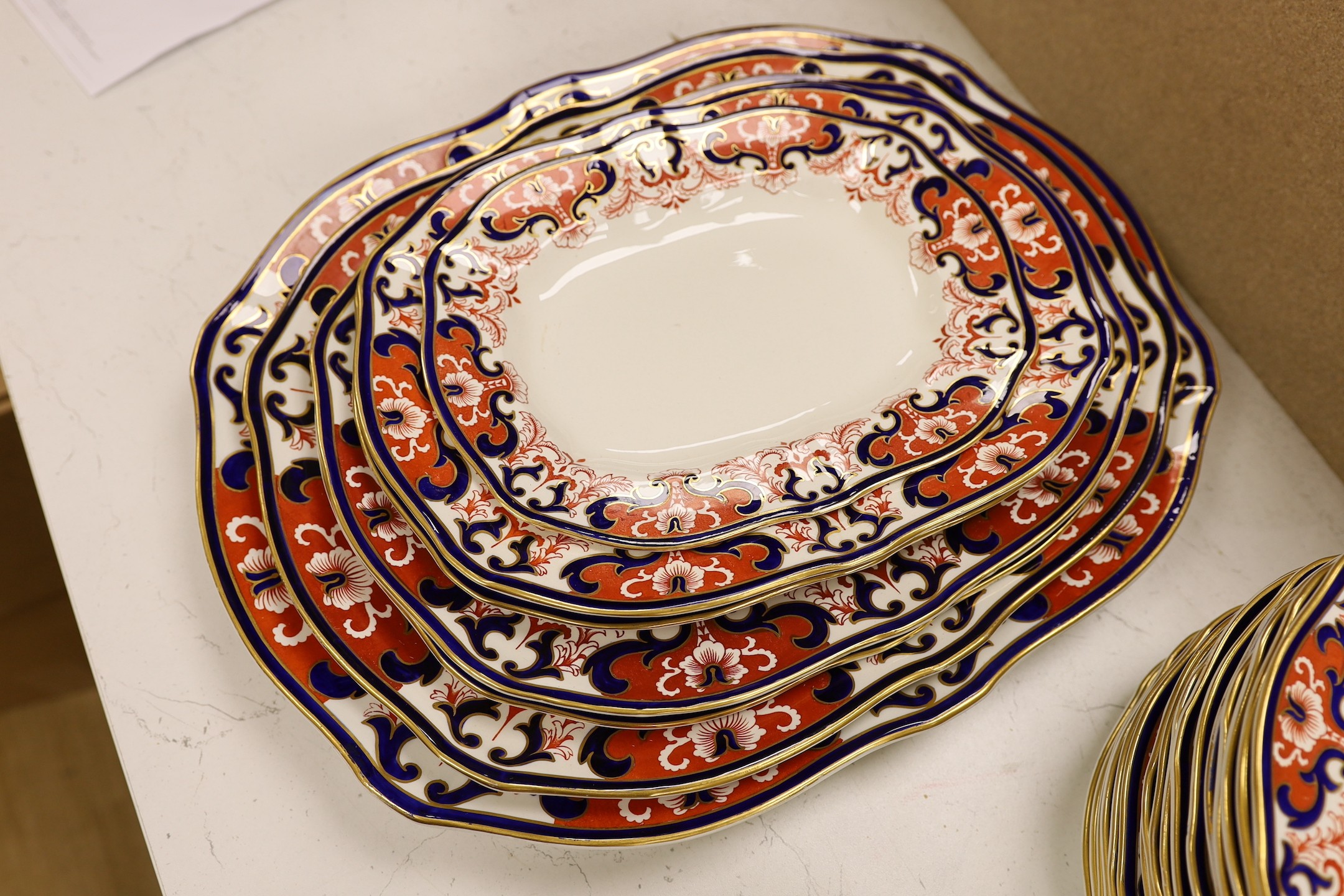 A Royal Crown Derby Imari pattern 3973 part dinner service